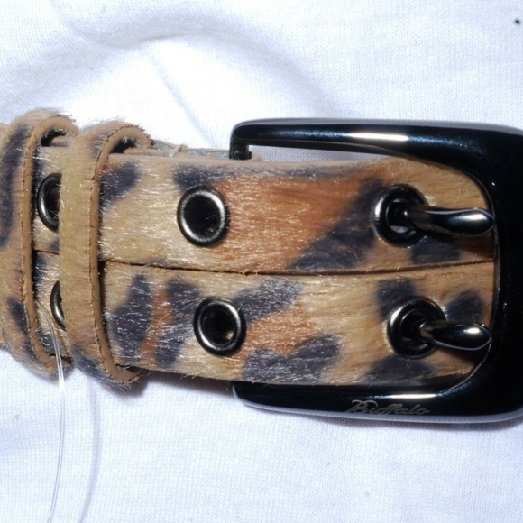 David Bitton Buffalo Animal Print Leather Belt New - Picture 2 of 8